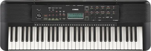 Teclado portátil Yamaha de 61 teclas para principiantes con herramientas de aprendizaje, atril de música y adaptador de corriente PSRE283