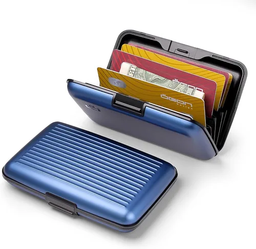 Miniatura 38 de ÖGON -DESIGNS- Portatarjetas de aluminio, protección RFID contra fraude y desmagnetización, billetera compacta, funda inteligente modelo STOCKHOLM V1