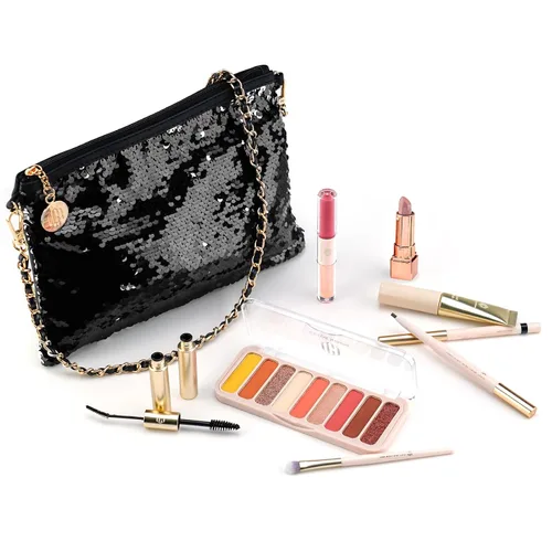Miniatura 9 de Color Nymph Kit de maquillaje para mujeres, niñas, principiantes, todo en uno, con bolsa de lentejuelas, paleta de sombra de ojos de 9