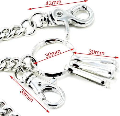 Miniatura 4 de Double K Basic Strong Strap Biker Trucker Key Jean Wallet Chain (17"/21") SLV/BLK CS146MLT