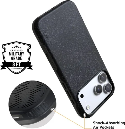 Miniatura 6 de Casely Funda para iPhone 17 Pro Max Ónix de medianoche Negro brillante Compatible con MagSafe Diseño protector audaz Ónix de medianoche