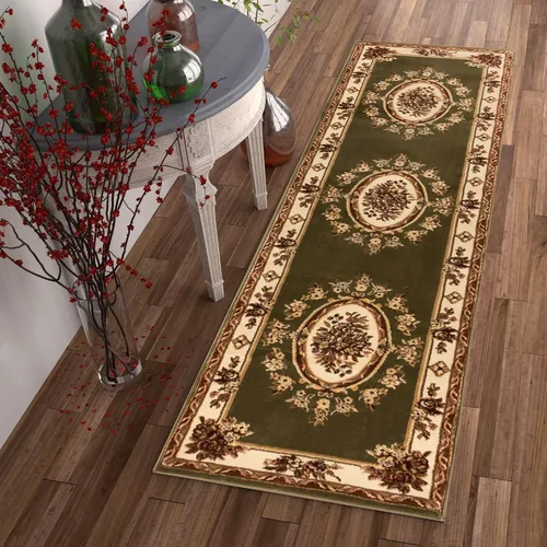 Miniatura 22 de Alfombra de pastoral con medallón de tejido suave y grueso, estilo europeo, con diseño floral y tradicional, fácil de limpiar, moderna, clásica