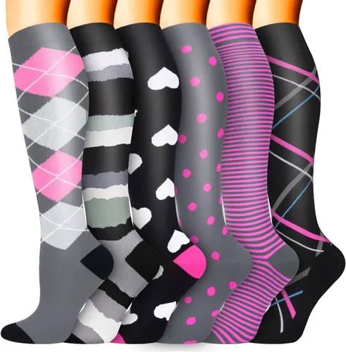 Miniatura 22 de Sooverki - Calcetines de compresión de cobre para circulación, para mujeres y hombres, 6 pares, para correr, atletismo, medicina, enfermería, viajes