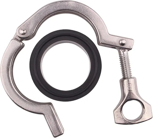 Miniatura 4 de DERNORD Paquete de 2 abrazaderas de acero inoxidable con abrazadera de triple abrazadera + 2 virola de soldadura de tubería sanitaria SUS304 + junta