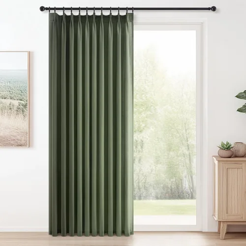 Miniatura 35 de Topfinel 2 paneles de cortinas plisadas de lino beige y blanco de 63 pulgadas de largo, para dormitorio y sala de estar, cortinas semitransparentes
