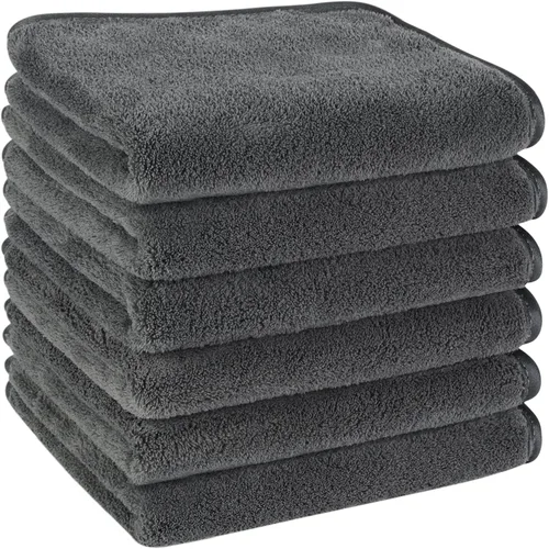Miniatura 31 de KinHwa Toallas de mano de microfibra para baño, toallas faciales suaves y absorbentes, toallas de mano grises para baño, paños de lavado para spa