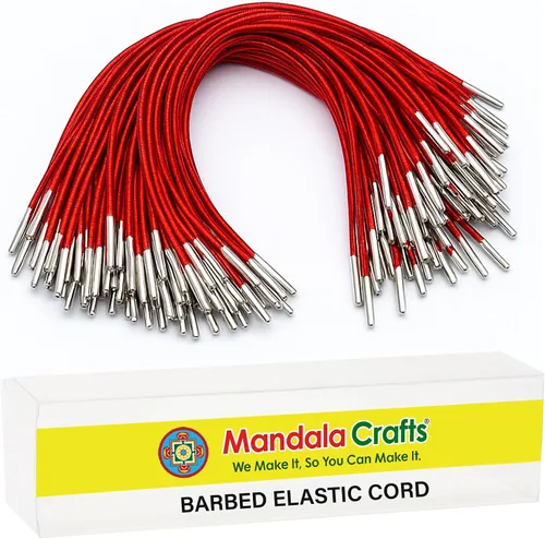 Miniatura 14 de Mandala Artesanía Menú Máscara Badge Sign Hanging Elastic Cord bucle banda con metal de púas púas Blanco