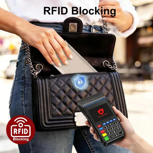 Miniatura 3 de Tipmile Cartera ultra delgada para mujer, cartera de cuero plegable para mujer, cartera RFID, cartera de bloqueo RFID para tarjetas de crédito