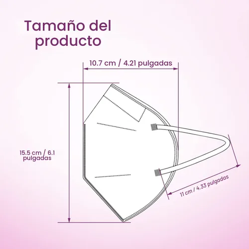 Miniatura 2 de Miuphro KN95 - Paquete de 25 mascarillas desechables de seguridad transpirables de 5 capas contra PM2.5, máscara desechable de protección Blanco