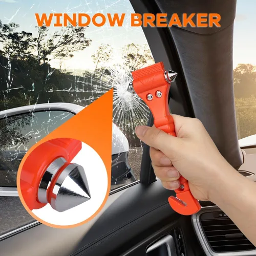 Miniatura 3 de SINSEN Juego de 2 martillos de seguridad para automóvil, herramienta de escape de emergencia, martillo de vidrio para ventana de automóvil, rompedor