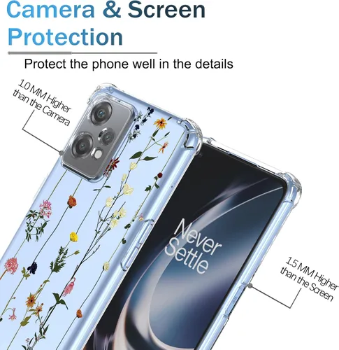 Miniatura 2 de Funda para OnePlus Nord CE 2 Lite 5G Clear Flower Phone Case Soft TPU a prueba de golpes, antiarañazos, funda protectora para 1+Nord CE2 Lite 5G