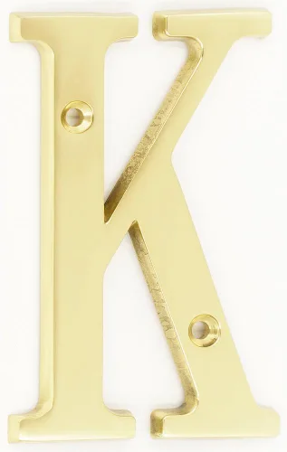 ZW Hardware B100 Letra K de latón macizo de latón macizo de 3 pulgadas