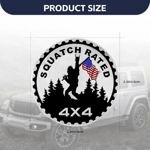 Miniatura 2 de Emblema de coche con patrón de hombre salvaje, 4 x 4 calcomanías de emblema automotriz, emblemas de coche redondos de 3D en metal, compatible