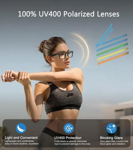 Miniatura 5 de Lentes inteligentes AI, lentes Bluetooth multifuncionales para hombres y mujeres, dispositivo de traductor de 116 idiomas y acentos, filtro de luz