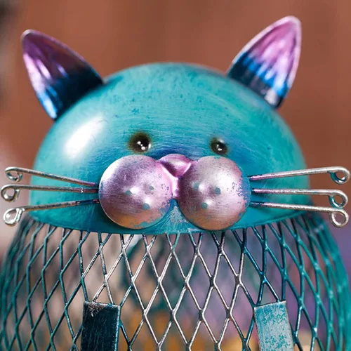 Miniatura 5 de Alcancía de metal para adultos, banco de dinero de animales con tapa inferior, regalos creativos y prácticos para gatos amantes de los gatos