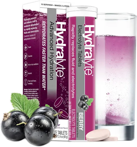 Hydralyte Tabletas de electrolitos Electrolitos de bayas Perfecto para despedidas de soltera, esenciales de entrenamiento y un esencial de viaje