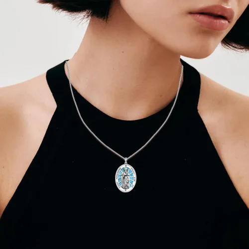 Miniatura 72 de Collar de plata de ley 925 con medalla de San Patrón, colgante de protección católica, amuleto, joyería religiosa para hombres y mujeres