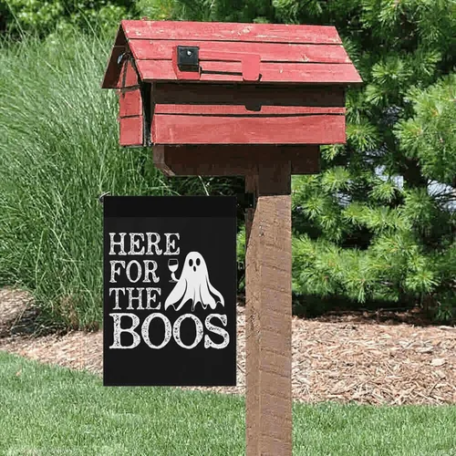Miniatura 4 de Banderas de Halloween para patio, bandera de jardín The Boo Crew, bandera de jardín de doble cara, tamaño único, banderas retro para casa