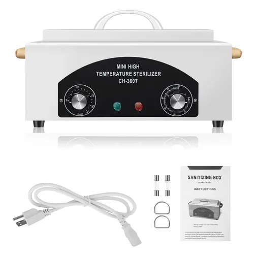 Caja de Limpieza de Herramientas de Metal de Alta Temperatura, 110V 300W 1.5L con Temporizador, Equipo de Manicura Pedicura SPA Salón Barbería para