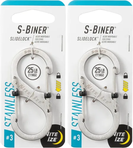 Miniatura 11 de Nite Ize Mosquetón doble S-Biner SlideLock tamaño 3, con cierre, Acero inoxidable