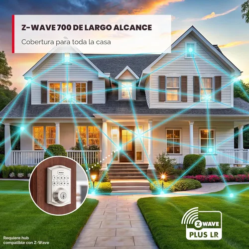Miniatura 3 de Kwikset HomeConnect 620 Z-Wave de Largo Alcance Habilitado Cerradura Inteligente con Teclado Entrada sin Llave Conveniente, Códigos de Usuario