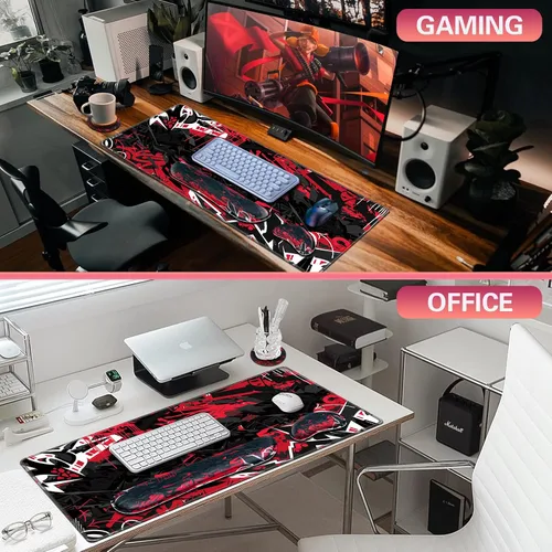 Miniatura 7 de Set de Alfombrilla de Ratón para Juegos Canjoy, 4-en-1 XXL Grande Alfombrilla de Ratón + Reposamuñecas para Teclado + Portavasos, (89.9×39.9 cm)