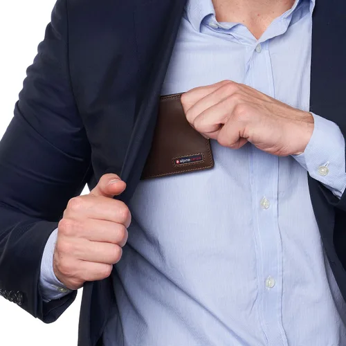 Miniatura 5 de Alpine Swiss Nolan - Cartera plegable para hombre con protección RFID, de piel auténtica, viene en una caja de regalo