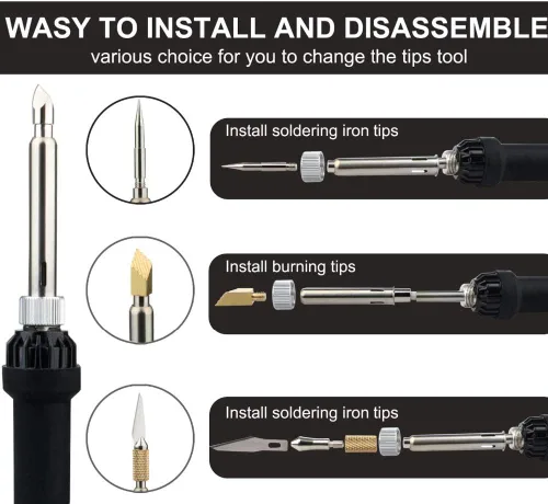 Miniatura 3 de Kit de Combustión de Madera, Herramienta de Combustión de Madera con Temperatura Ajustable 200~450 ℃, Kit de Pirografía para Adultos Principiantes
