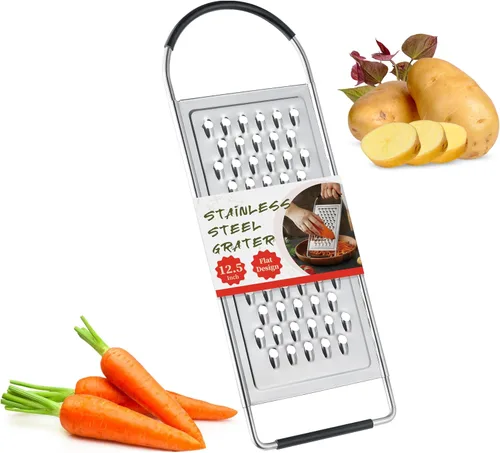 Rallador de queso de mano, ralladores planos de acero inoxidable grueso HIA para cocina, rallador de alimentos con mango antideslizante, perfecto