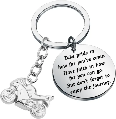Miniatura 23 de FUSTMW Llavero de motociclista, regalo de motocicleta, llavero seguro para que tu ángel guardián viaje contigo, nuevo regalo para motociclista