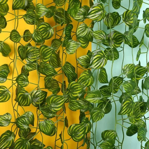 Miniatura 2 de Guirnalda de vides artificiales de 168 pies, hojas colgantes falsas, plantas de follaje sintético para bodas, fiestas, jardín, hogar, cocina