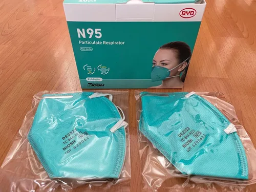 Miniatura 3 de Respirador de Partículas Verde BYD Modelo DE2322 (Número de Aprobación TC-84A-9315) Paquete de 100 (5 Cajas) Envuelto Individualmente, Mascarilla
