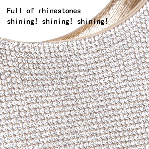 Miniatura 3 de Bolsos de noche para mujer, bolso cruzado brillante con diamantes de imitación, bolso cruzado para boda, graduación, fiesta, club