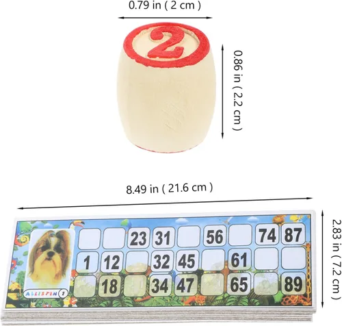 Miniatura 7 de VICASKY Russian Lotto - Juego de bingo de madera para adultos y familia, juego de tombola estilo soviético vintage, ideal para viajes, reuniones
