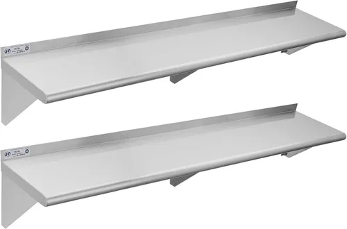 Miniatura 25 de HALLY SINKS & TABLES H Estante de acero inoxidable de 18 x 36 pulgadas, 350 libras, estantería flotante comercial de montaje en pared