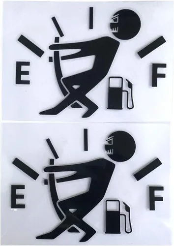 Miniatura 9 de 2 piezas de calcomanías blancas divertidas para tanque de combustible con tapa reflectante, calcomanías hilarantes para la mayoría de vehículos