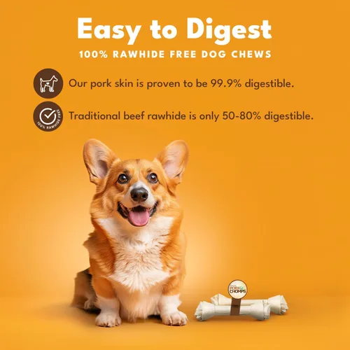 Miniatura 2 de Pork Chomps Masticable para perros de piel de cerdo al horno, nudo de 11 pulgadas, 1 unidad