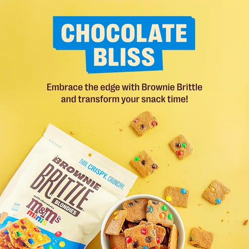 Miniatura 3 de Brownie Brittle M&M'S Minis Blondie - Bocadillos dulces finos y crujientes (paquete de 6, 4 onzas), postre gourmet rico en bocadillos de brownie