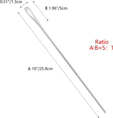 Miniatura 2 de Cuchara agitadora de café de 10 pulgadas/10.2 in, acero inoxidable plateado 304#, palitos de café redondos, sólidos de mango largo, para cóctel, té