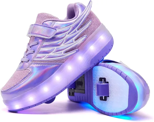 Miniatura 8 de Zapatillas de patinaje LED para niñas y niños con ruedas