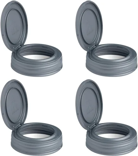 Miniatura 8 de reCAP Mason Jars Tapa FLIP Cap Boca regular Negro 4 unidades Fabricado en Estados Unidos