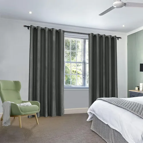 Miniatura 9 de Fcosie Cortinas opacas de 84 pulgadas de largo con textura de lino, con aislamiento térmico, con ojales en la parte superior con forro opaco blanco