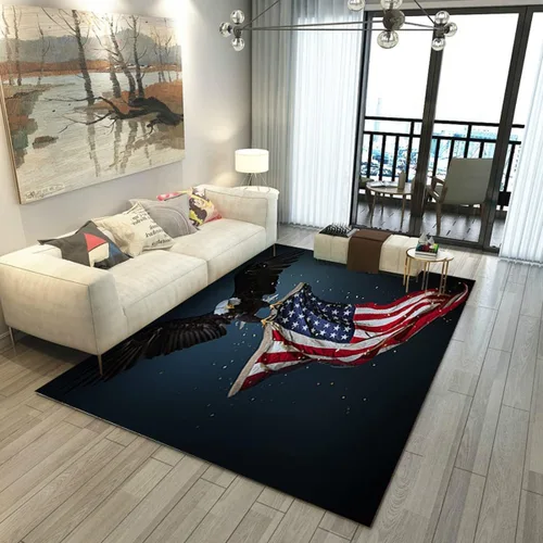 Miniatura 6 de Alfombra de ilusión óptica 3D azul y verde, patrón geométrico de remolino, para dormitorio, sala de estar, decoración de interiores, 63 x 47