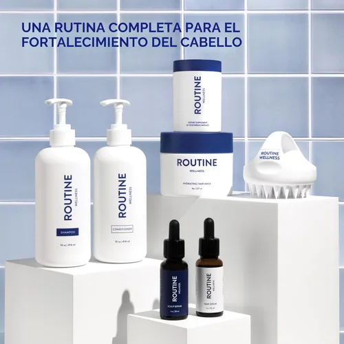 Miniatura 7 de Routine Wellness Set de champú y acondicionador antiadelgazamiento para cabello adelgazante - Biotin DHT Blocker Mujeres y Hombres - Champú seguro