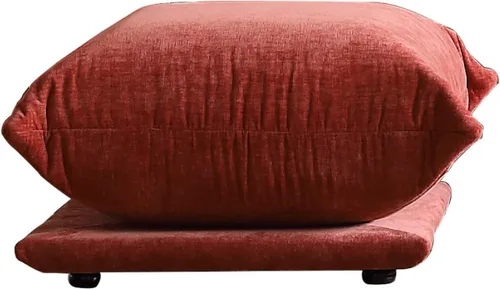 Miniatura 18 de JACH Otomana Cómoda de Estilo Moderno de Mediados de Siglo, Reposapiés de Sofá de Chenilla con Cojín Grueso, Muebles Taburete de 26" para Espacios