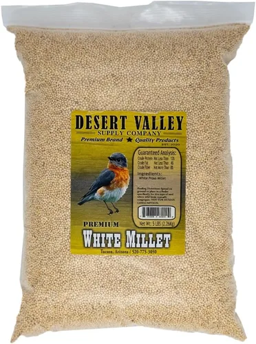 Miniatura 6 de Desert Valley - Semillas de mijo blanco, todo natural, sin OMG Alimento para aves silvestres de primera calidad para cardenales, pinzones, pájaros