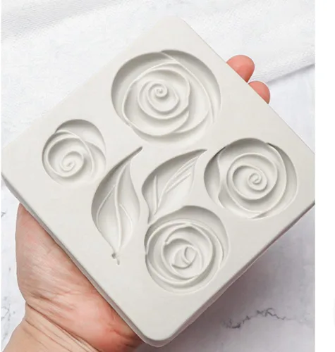 Miniatura 7 de Molde de silicona para hojas de rosa, moldes para fondant, herramientas de decoración de pasteles, herramientas de decoración de tartas, moldes