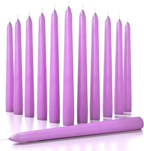 Miniatura 45 de CANDWAX Paquete de 12 velas cónicas rojas – Velas rectas sin goteo de combustión lenta sin perfume de 12 pulgadas – Ideal para mesa de comedor – Rojo