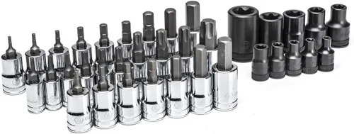 Miniatura 3 de GEARWRENCH Juego de llaves de vaso de 36 piezas de 1/4", 3/8" y 1/2", hexagonal estándar, E-Torx y Torx, SAE/Métrico - 80726