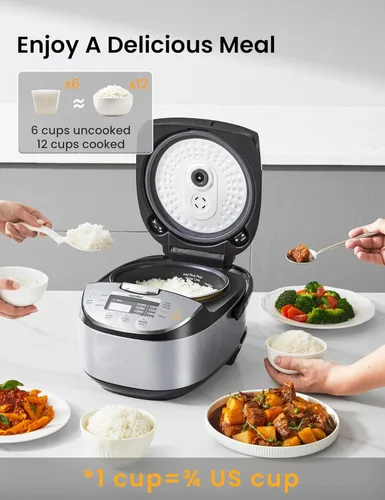 Miniatura 3 de Arrocera COMFEE' de 12 Tazas Cocinadas/6 Tazas Sin Cocinar, Arrocera Portátil Antiadherente, Arrocera Japonesa con Tecnología Lógica Difusa